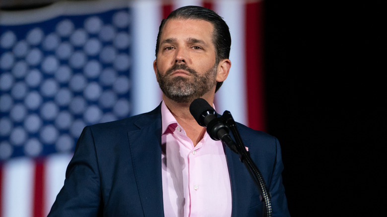 Donald Trump Jr. speaking onstage