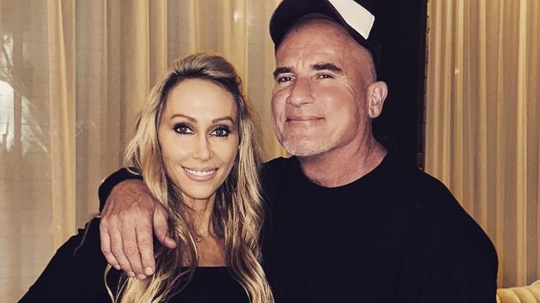 Tish Cyrus poses with Dominic Purcell