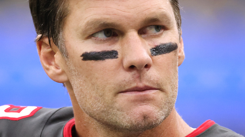 Tom Brady wearing eye black