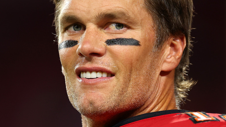 Tom Brady wearing eye black