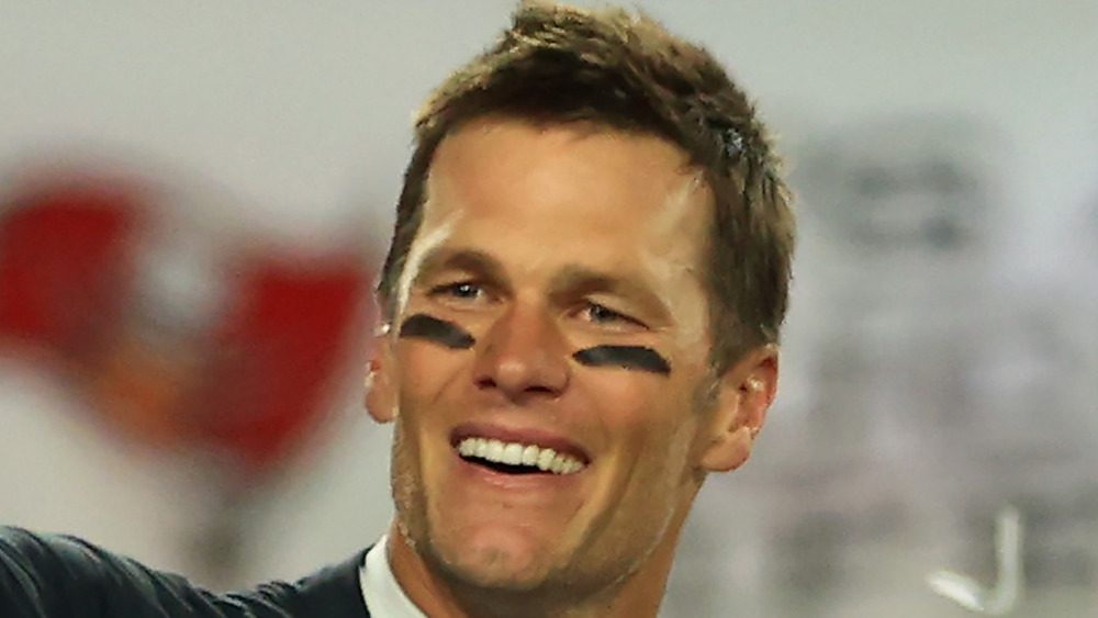 Tom Brady celebrating and pointing