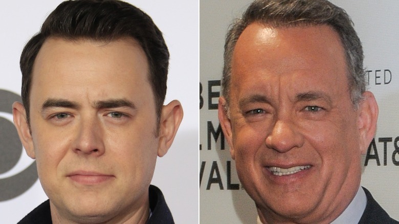 Colin Hanks and Tom Hanks split image 