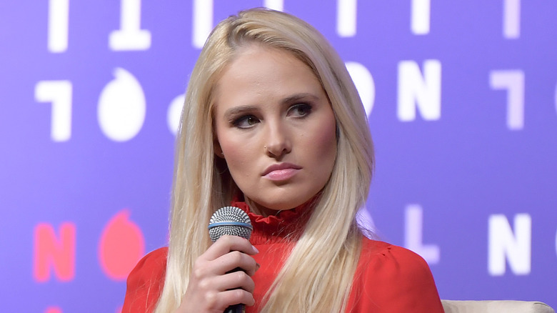 Tomi Lahren speaking onstage during the 2019 Politicon at Music City Center