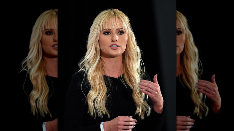 Conservative commentator Tomi Lahren speaking during Politicon 2018 at Los Angeles Convention Center