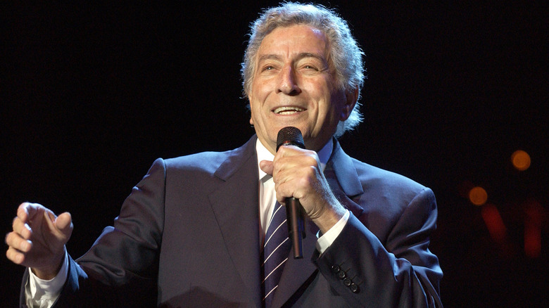 Tony Bennett performing onstage 