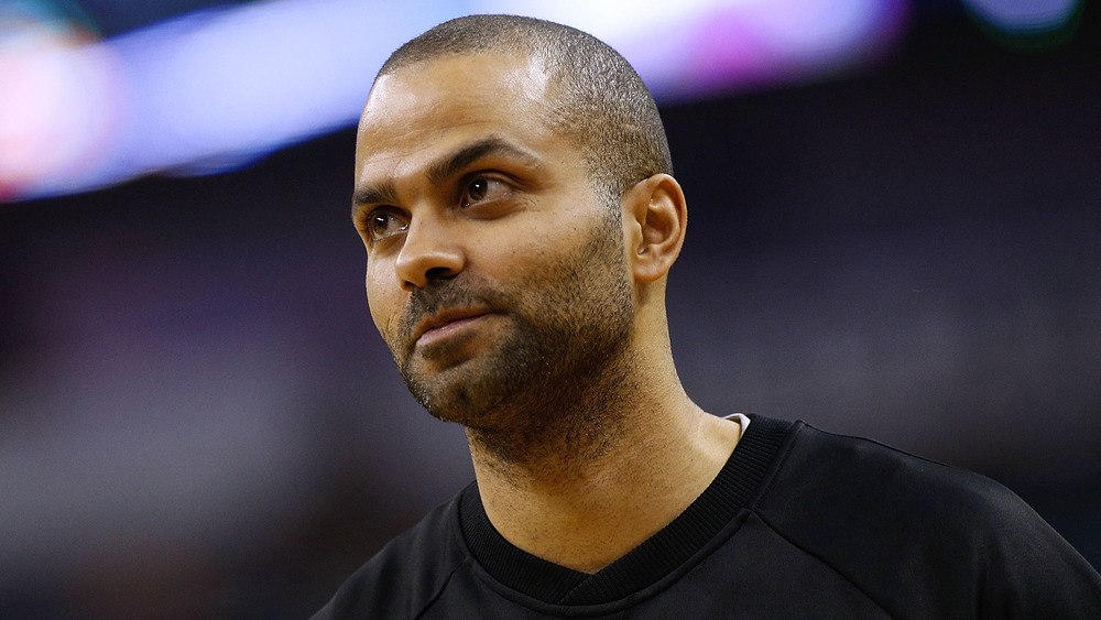 Tony Parker giving a faint smile