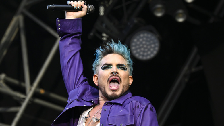 Adam Lambert performing on stage