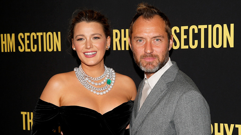 Blake Lively and Jude Law posing