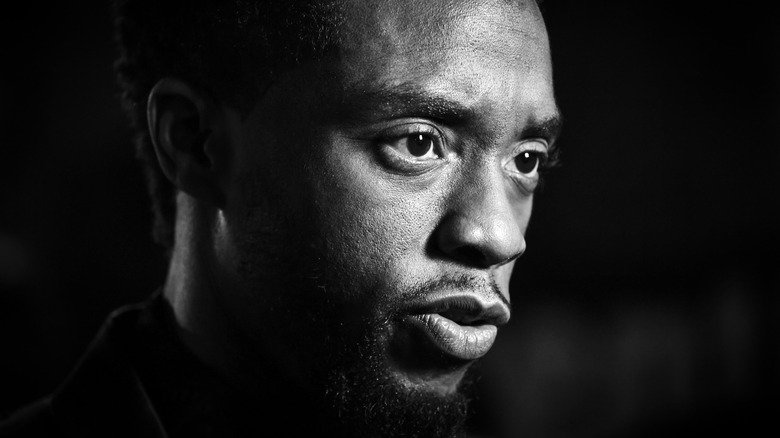 Chadwick Boseman black and white