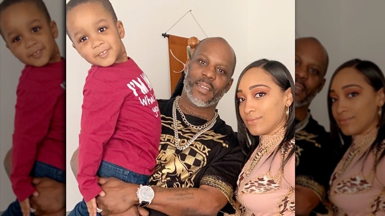 DMX with son Exodus and fiancee Desiree Lindstrom