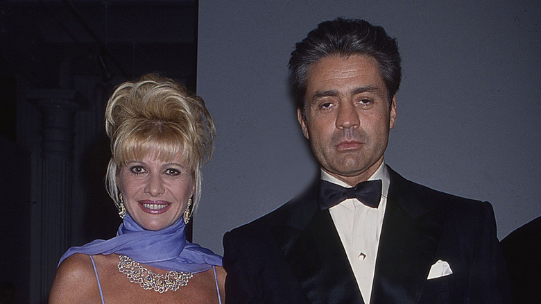 Ivana Trump and Count Roffredo Gaetani dell' Aquila d' Aragona di Laurenzana Lovatelli posing
