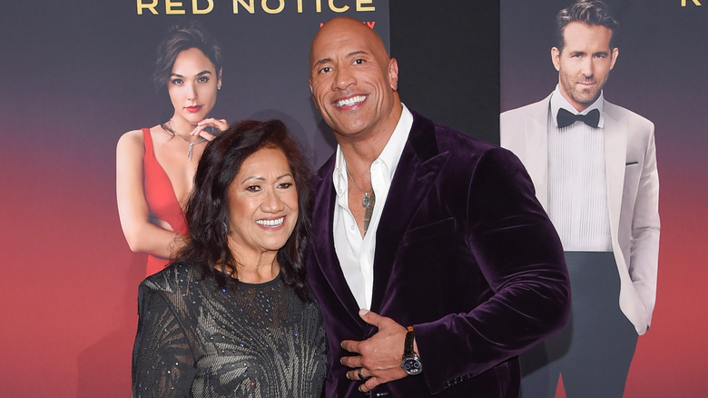 Ata Johnson and Dwayne Johnson