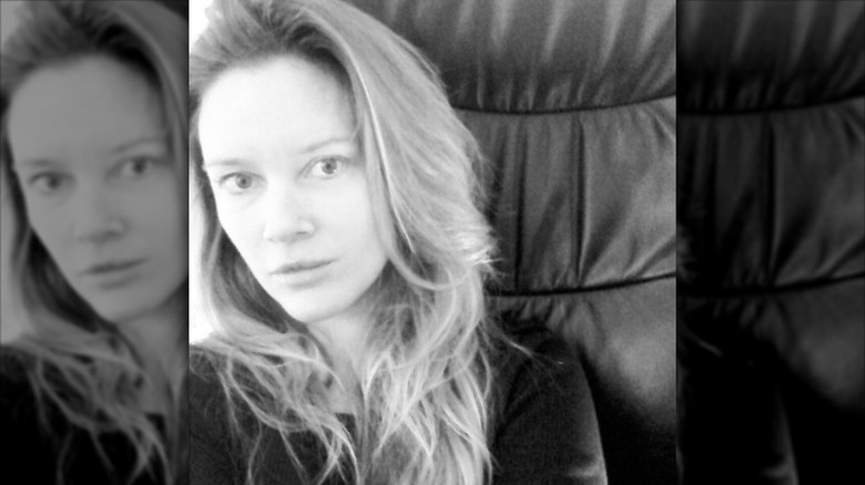 Justine Musk takes black and white selfie