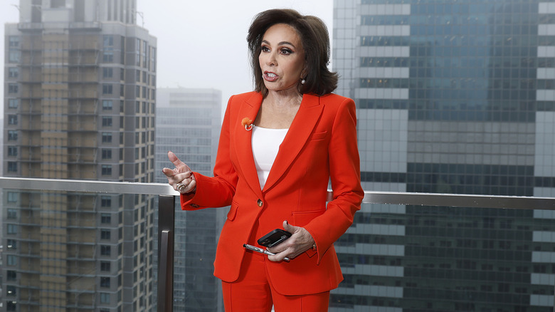 Jeanine Pirro speaking during an interview