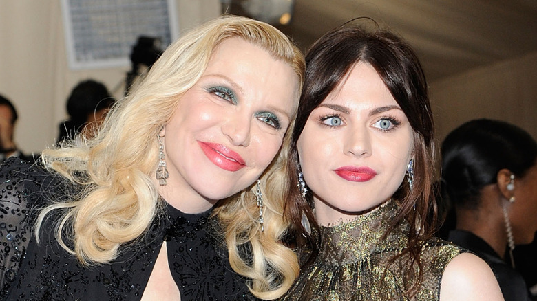 Courtney Love, Frances Bean Cobain, smiling