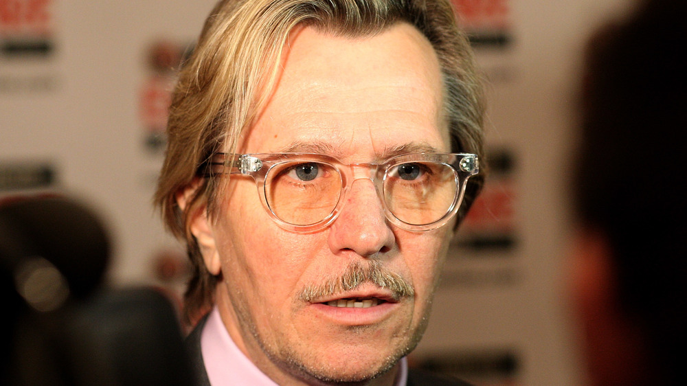 Gary Oldman talking to the press