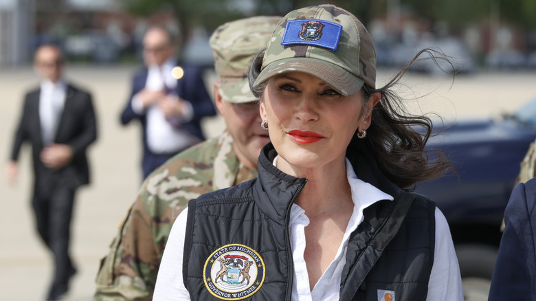 Gretchen Whitmer at the Selfridge Air National Guard Base