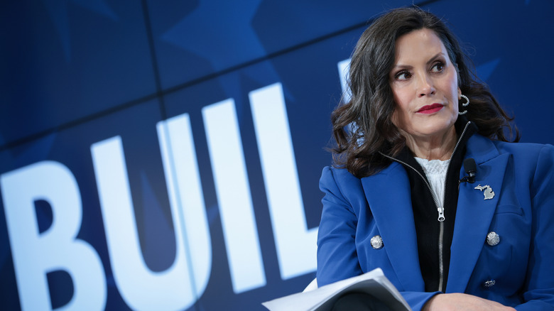 Gretchen Whitmer at a Build, America, Build event