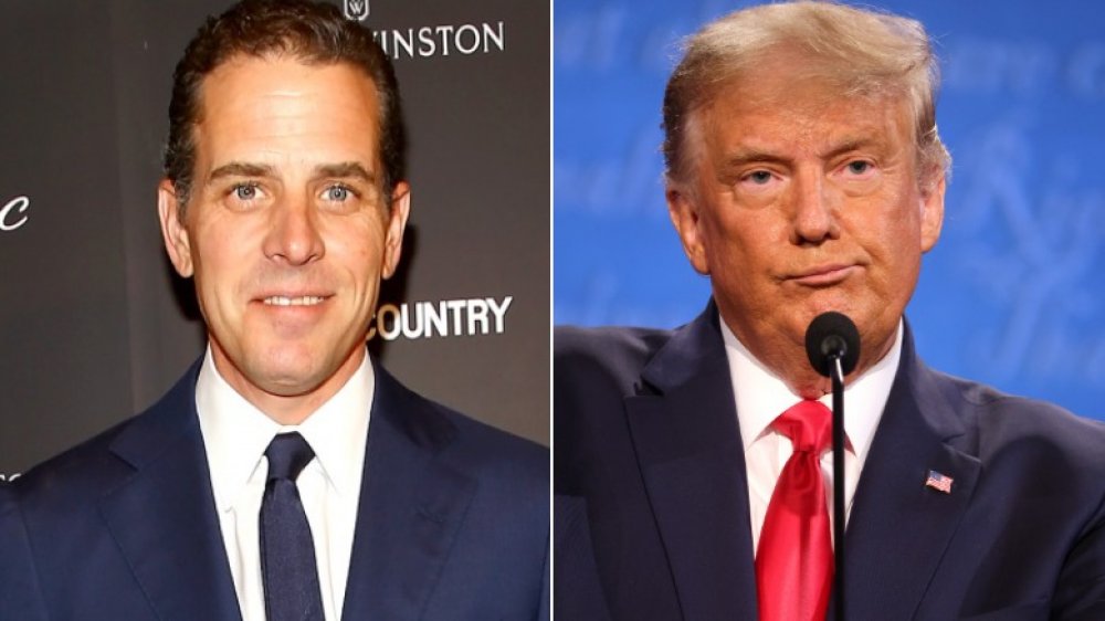 Hunter Biden at T&C Philanthropy Summit in 2014; Donald Trump at the final presidential debate in 2020