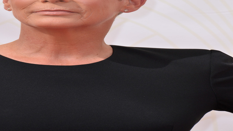 Jamie Lee Curtis looking sad