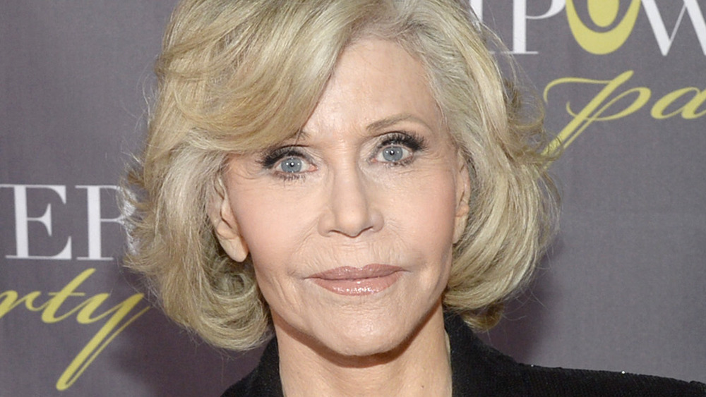 Jane Fonda looking serious