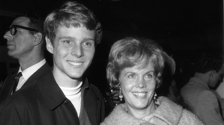 Jay North posing with his mother