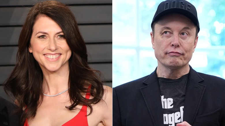 MacKenzie Scott beside Elon Musk in DOGE hat