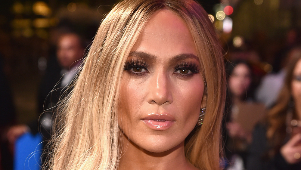 Jennifer Lopez with a neutral expression