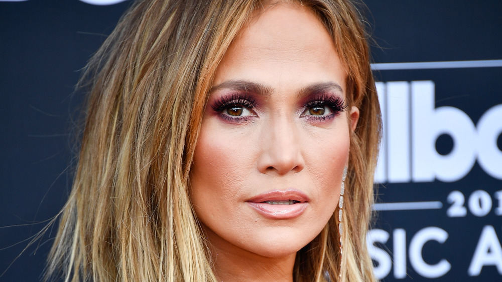 Jennifer Lopez looking serious