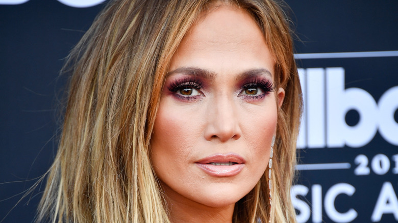 Jennifer Lopez looking serious
