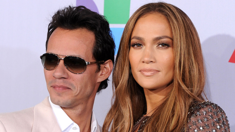 Marc Anthony and Jennifer Lopez on the red carpet