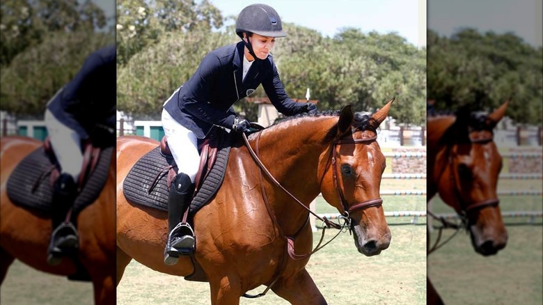 Kaley Cuoco riding a horse
