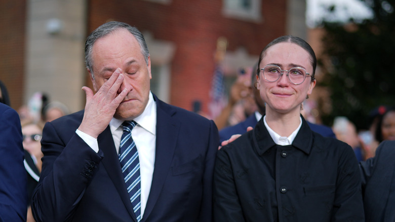 Doug and Ella Emhoff cry after the 2024 elections