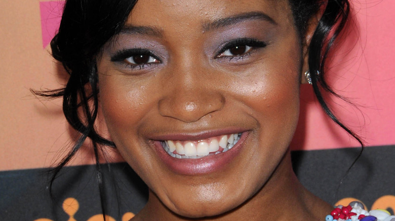 Keke Palmer in purple eye shadow