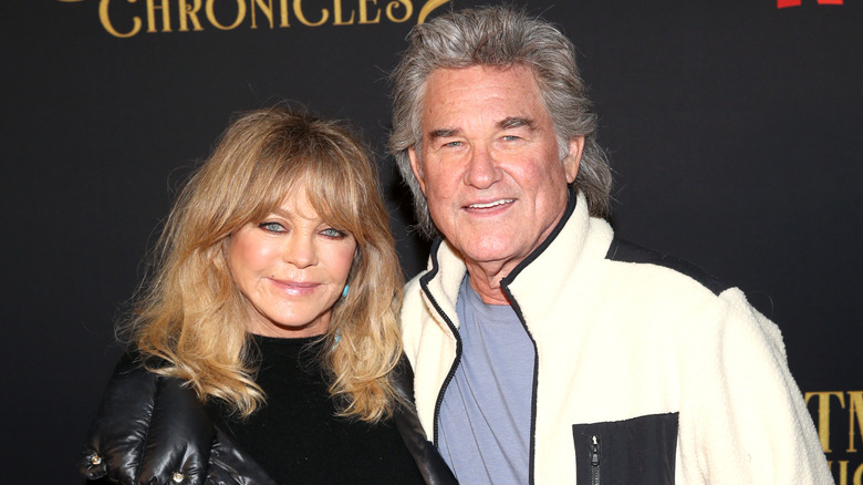 Kurt Russell and Goldie Hawn pose in 2020
