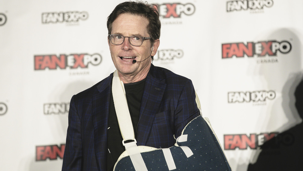 Michael J. Fox at a Back to the Future event in 2018