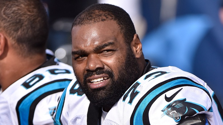 Michael Oher squinting