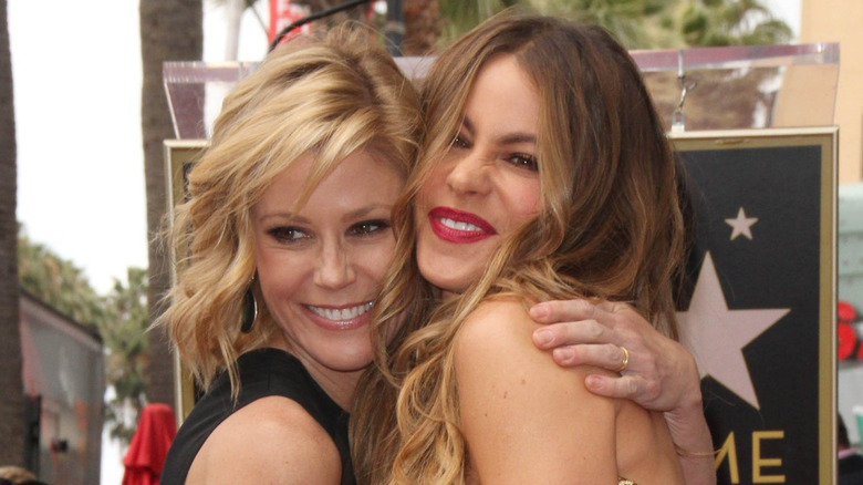 Julie Bowen and Sofia Vergara posing and smiling together