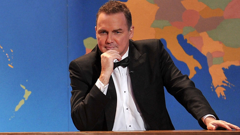 Norm Macdonald at the "SNL" Weekend Update desk