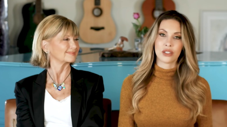 Chloe Rose Lattanzi and Olivia Newton-John sitting together