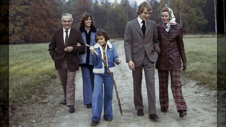 Prince Rainier III, Princess Caroline, Princess Stephanie, Prince Albert, and Princess Grace