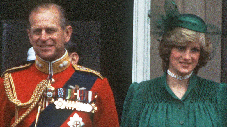 Prince Philip and Princess Diana smiling