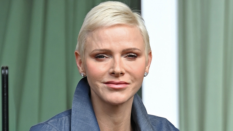 Princess Charlene short blonde hair