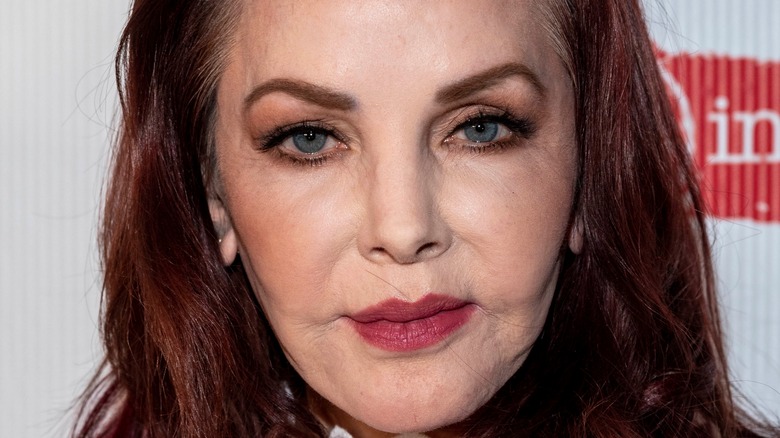 Priscilla Presley wearing pink lipstick