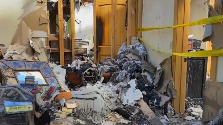 The wreckage inside John Cusimano and Rachael Ray's burned home
