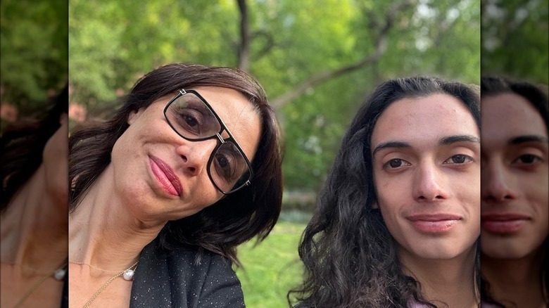 Leandro De Niro smiling with mom Drena De Niro