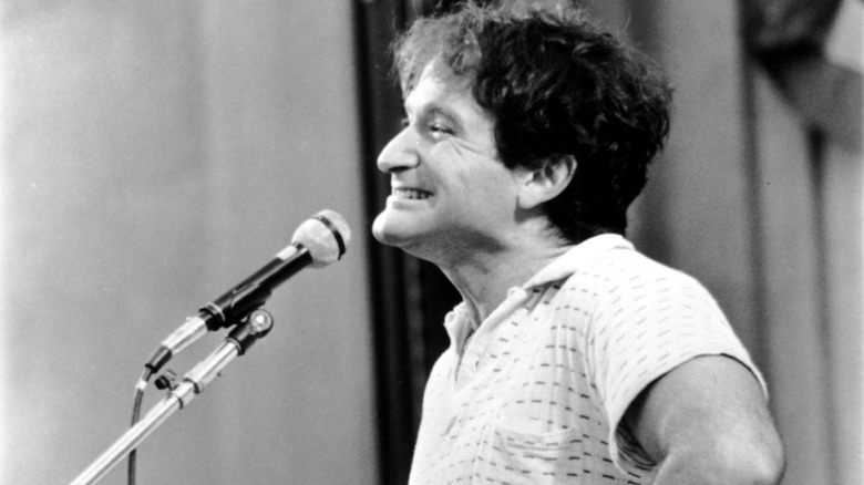 Robin Williams smiling during a performance
