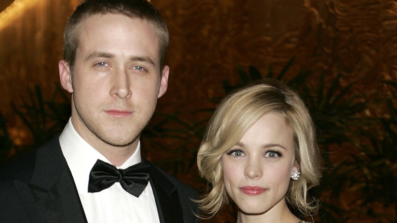 Ryan Gosling and Rachel McAdams smile