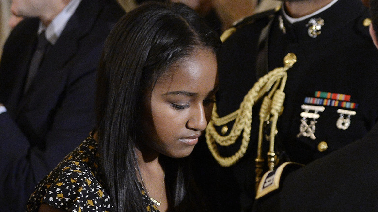 Sasha Biden at her final White House engagement, a medal ceremony for Joe Biden.