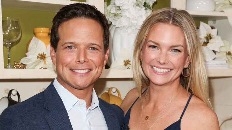 Actor Scott Wolf (L) and his Wife Actress Kelley Limp (R) visiting Hallmark's "Home & Family" at Universal Studios Hollywood